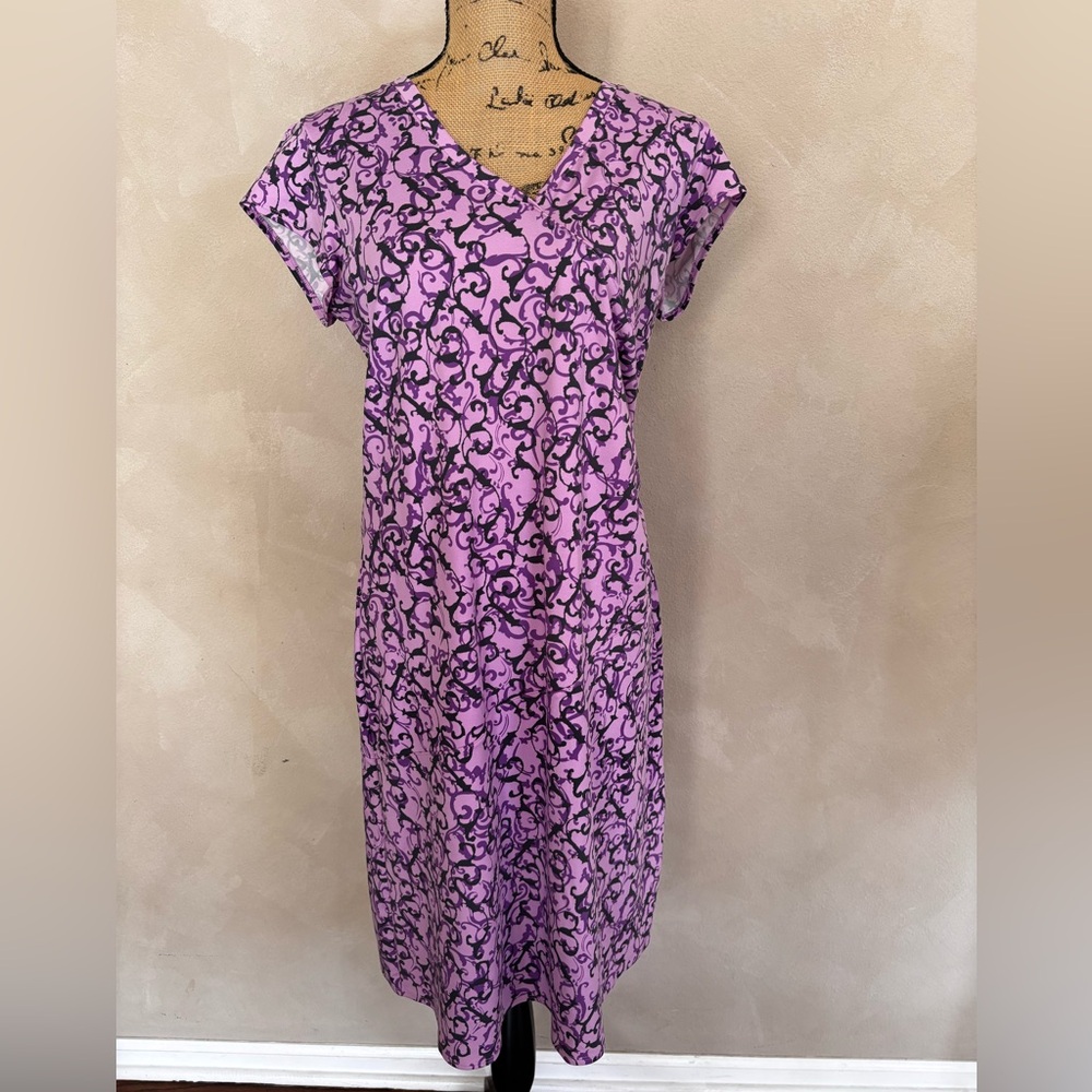 Athleta Nectar purple vine scroll dress